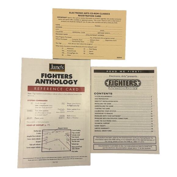 Jane’s Combat Simulations Fighters Anthology PC Game 2-Disc Set 1999 Vintage - Picture 7 of 12